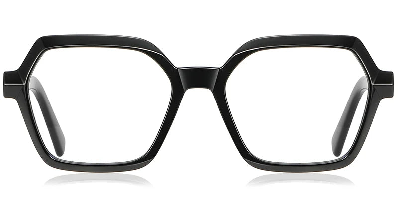 B2 Black Geometric Glasses
