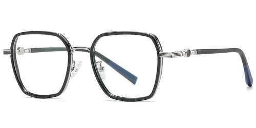 B5 Black Thin Square Glasses