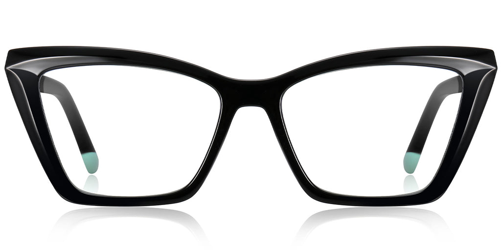 B9 Black Rectangle Cat Eye Glasses