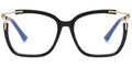 O2 Black and Gold Square Eyeglasses