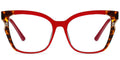 R3 Red Square Cat Eye Glasses