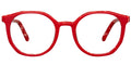 R9 Red Geometric Round Eyeglasses